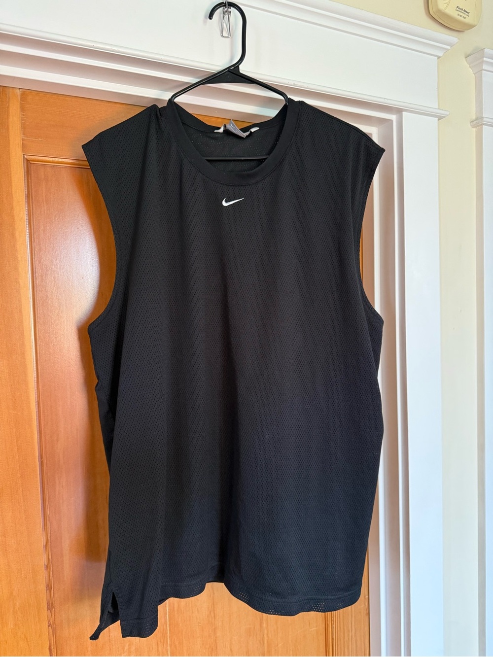 Nike Black Tank Top with White Swoosh Detail